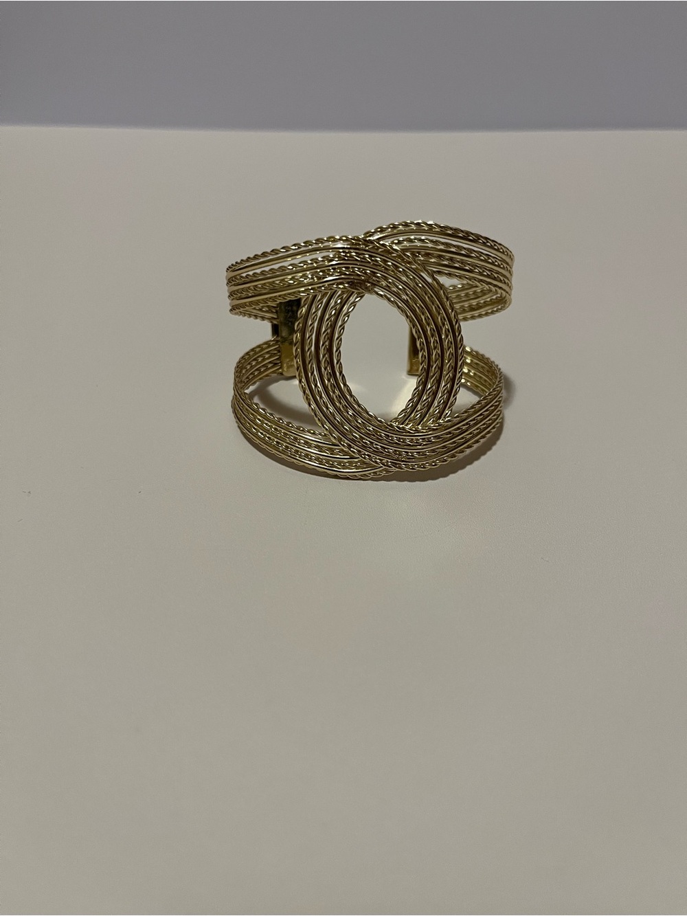 Elegant Gold-Tone Knot Cuff Bracelet